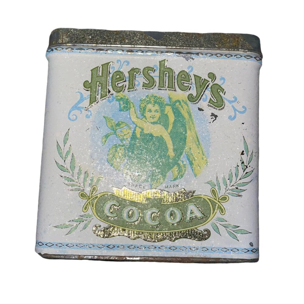 Hershey's Cocoa vintage collectible tin with cherub baby image